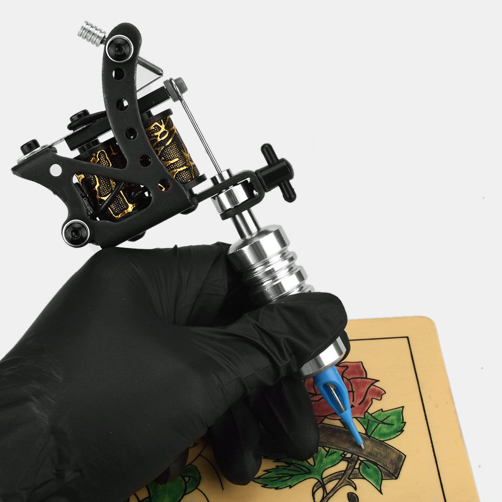 8-turn black coil tattoo machine set - professional practice cutting and fogging machine for beginners (including high steel spring, pure iron armature rod, high-quality copper rod)