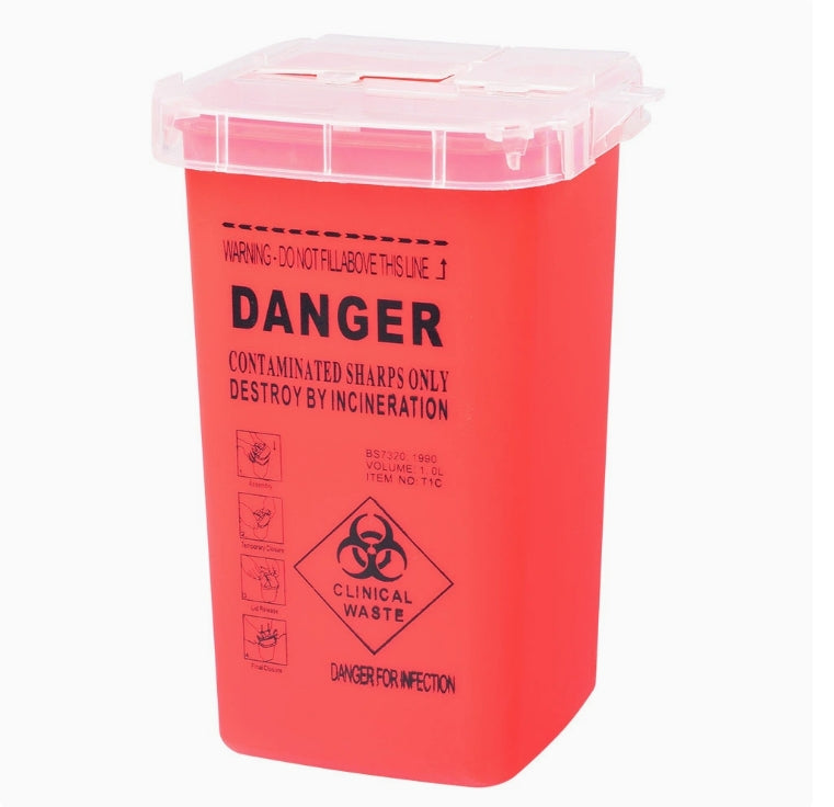 1L Disposal Tool Container Tattoo Artist Waste Storage Box Dangerous Goods Organizer