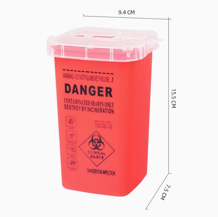 1L Disposal Tool Container Tattoo Artist Waste Storage Box Dangerous Goods Organizer