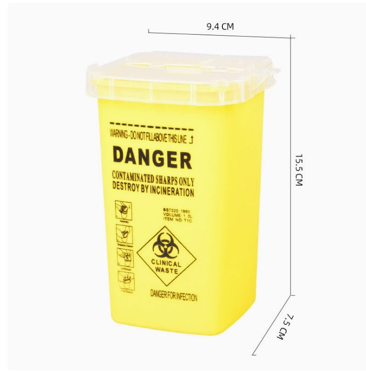 1L Disposal Tool Container Tattoo Artist Waste Storage Box Dangerous Goods Organizer