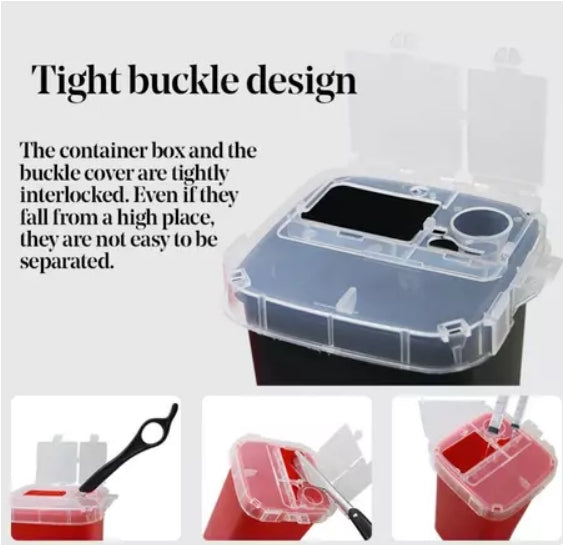 1L Disposal Tool Container Tattoo Artist Waste Storage Box Dangerous Goods Organizer