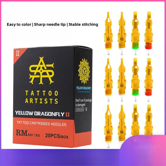 Yellow Dragonfly second-generation tattoo needle | High cost performance | Precise and non shaking needle | Ultra thin needle tip | Independent packaging | Universal tattoo pen