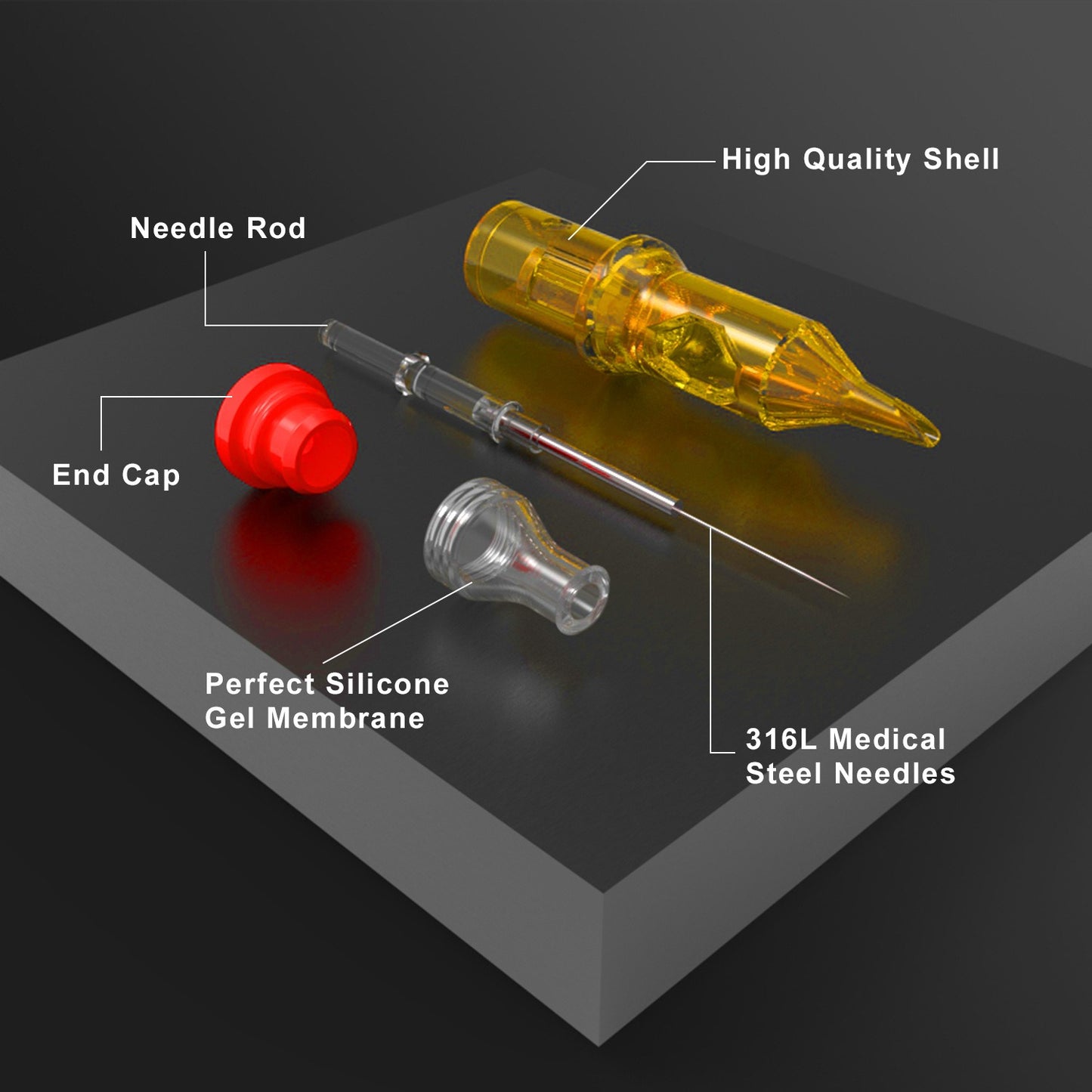 Yellow Dragonfly second-generation tattoo needle | High cost performance | Precise and non shaking needle | Ultra thin needle tip | Independent packaging | Universal tattoo pen