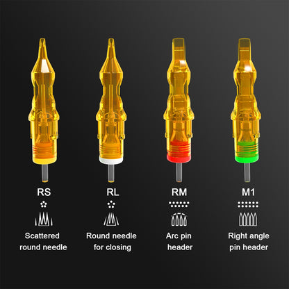 Yellow Dragonfly second-generation tattoo needle | High cost performance | Precise and non shaking needle | Ultra thin needle tip | Independent packaging | Universal tattoo pen