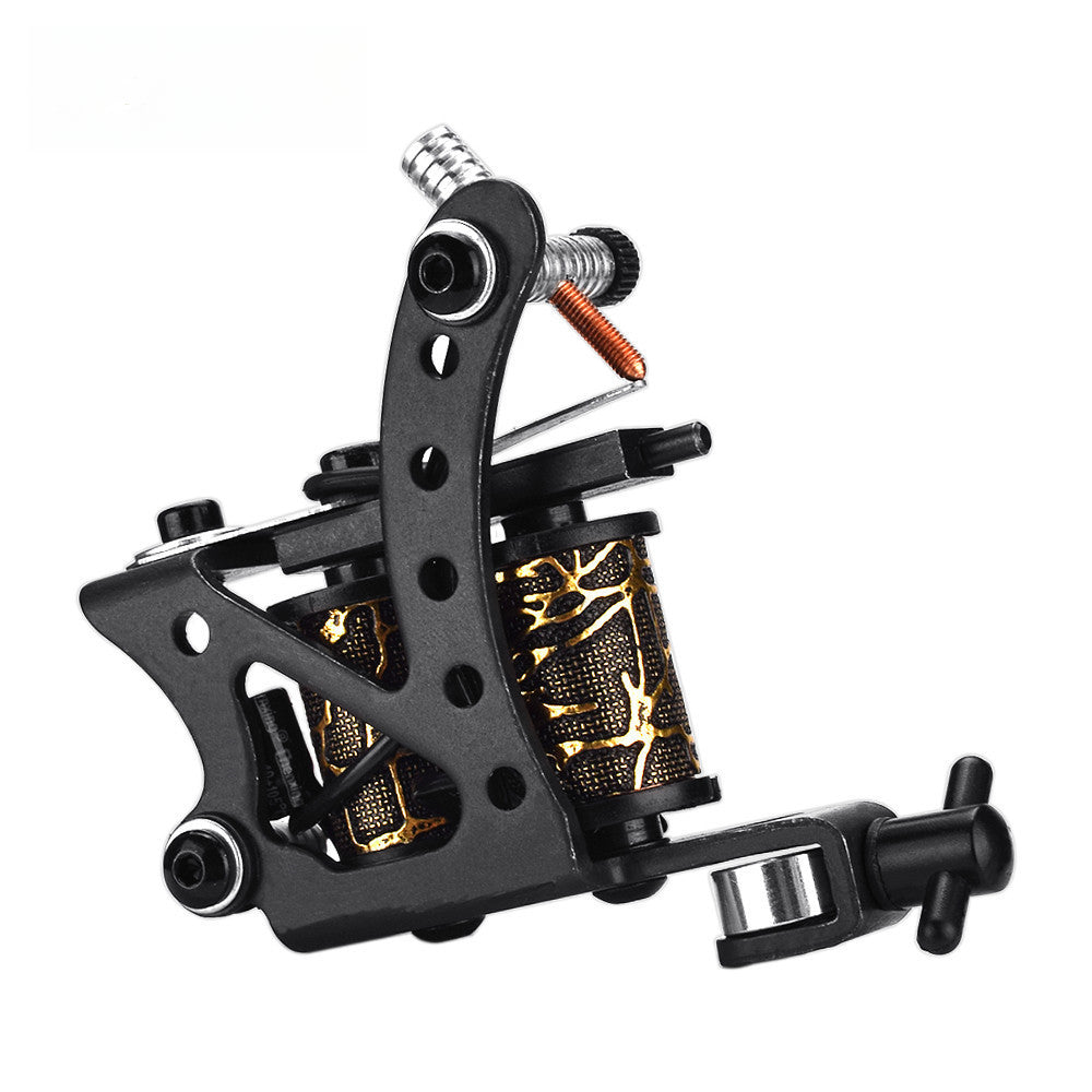 8-turn black coil tattoo machine set - professional practice cutting and fogging machine for beginners (including high steel spring, pure iron armature rod, high-quality copper rod)